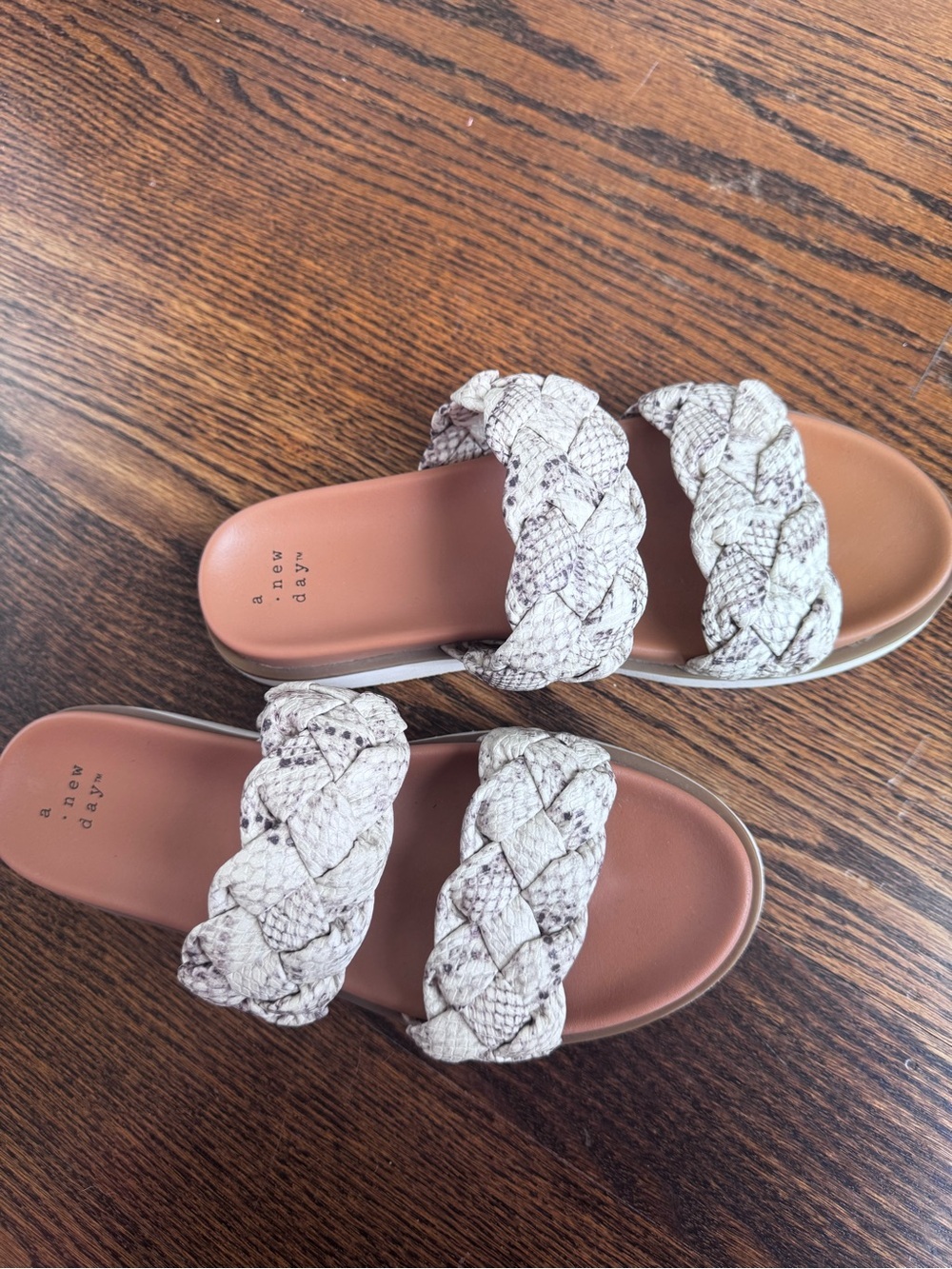 a new day Braided Double-Strap Slide Sandals in Natural Snake - Picture 2 of 4